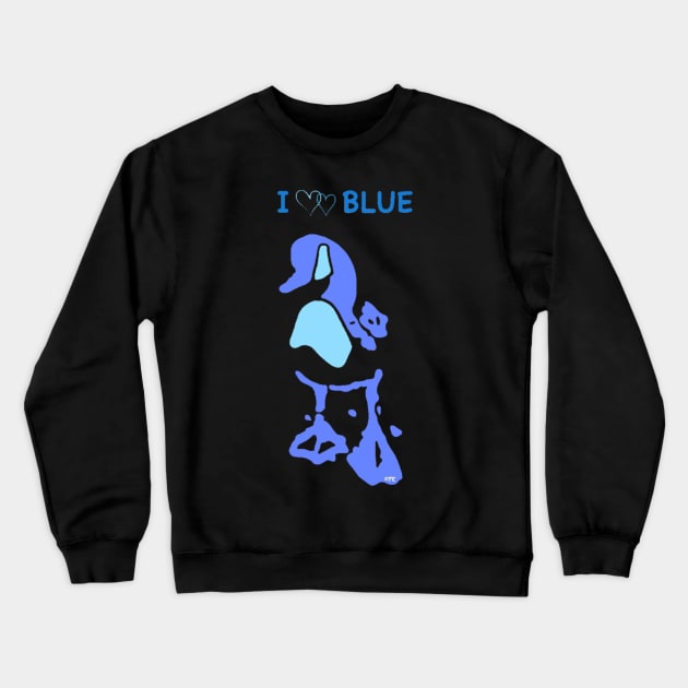 I LOVE BLUE Crewneck Sweatshirt by TONYARTIST